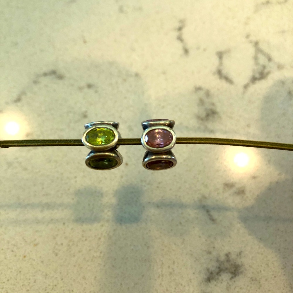 Set of 2 Pandora stone charms